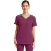 imageDickies Dynamix Womens Tops AthleticInspired Mlange VNeck Scrub Top with FourWay Stretch and Moisture Wicking DK740Wine