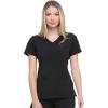 imageDickies EDS Essentials Mock Wrap Top Scrubs for Women with FourWay Stretch and Moisture Wicking DK625Black