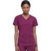 imageDickies EDS Essentials Mock Wrap Top Scrubs for Women with FourWay Stretch and Moisture Wicking DK625Wine