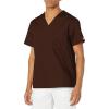 imageDickies EDS Signature Scrubs for Women and Scrubs for Men Unisex One Pocket VNeck Top in Soft Brushed Poplin 83706Chocolate