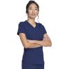 imageDickies VNeck Scrub Top with 5 Pockets Shirttail Hem and BiStretch Technology DK875Navy