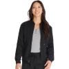 imageDickies Women Scrub Jacket Zip Front WarmUp Rib Knit Collar with 2 Welt Pocket DK365Black