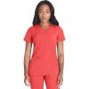 imageDickies Womens Scrub Top VNeck Top with 2 Pockets Moisture Wicking and 360 Stretch Fabric  DK615Ravashing Coral
