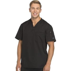imageDickies Dynamix Scrubs for Men AthleticInspired VNeck Chest Pocket Scrub Top with FourWay Stretch ampamp Moisture Wicking DK610Black