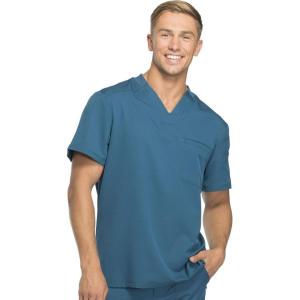 imageDickies Dynamix Scrubs for Men AthleticInspired VNeck Chest Pocket Scrub Top with FourWay Stretch ampamp Moisture Wicking DK610Caribbean Blue