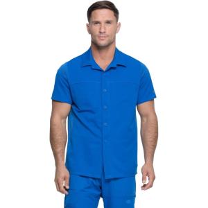 imageDickies Dynamix Scrubs for Men Button Front Collar Shirt with FourWay Stretch and Moisture Wicking DK820Royal