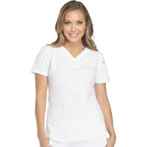 imageDickies Dynamix Womens Tops AthleticInspired VNeck Scrub Top with FourWay Stretch and Moisture Wicking DK730White