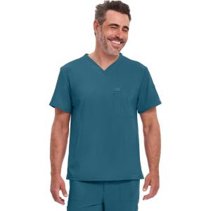 imageDickies EDS Essentials Men Scrubs Top Tuckable VNeck DK635Caribbean Blue