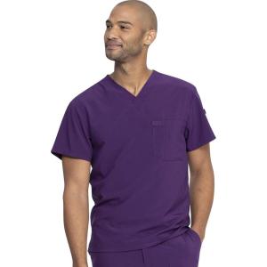 imageDickies EDS Essentials Men Scrubs Top Tuckable VNeck DK635Eggplant