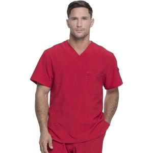 imageDickies EDS Essentials Men Scrubs Top Tuckable VNeck DK635Red