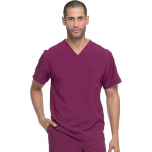 imageDickies EDS Essentials Men Scrubs Top Tuckable VNeck DK635Wine