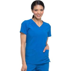 imageDickies EDS Essentials Mock Wrap Top Scrubs for Women with FourWay Stretch and Moisture Wicking DK625Royal