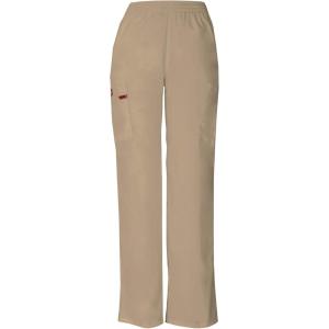 imageDickies EDS Signature Scrubs for Women Elastic Waist PullOn Cargo Pants for Women in Soft Brushed Poplin 86106Dark Khaki