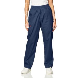 imageDickies EDS Signature Scrubs for Women Elastic Waist PullOn Cargo Pants for Women in Soft Brushed Poplin 86106Navy