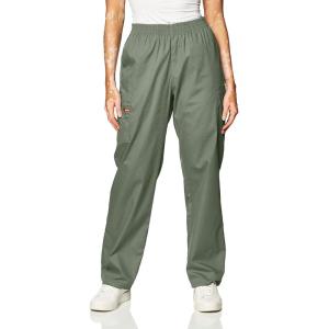 imageDickies EDS Signature Scrubs for Women Elastic Waist PullOn Cargo Pants for Women in Soft Brushed Poplin 86106Olive