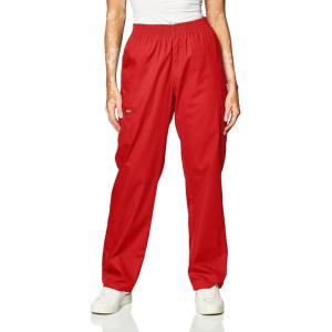 imageDickies EDS Signature Scrubs for Women Elastic Waist PullOn Cargo Pants for Women in Soft Brushed Poplin 86106Red