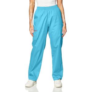 imageDickies EDS Signature Scrubs for Women Elastic Waist PullOn Cargo Pants for Women in Soft Brushed Poplin 86106Turquoise