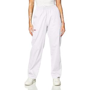 imageDickies EDS Signature Scrubs for Women Elastic Waist PullOn Cargo Pants for Women in Soft Brushed Poplin 86106White