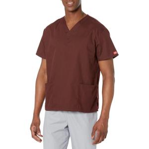 imageDickies EDS Signature Scrubs for Women VNeck Womens Tops in Soft Brushed Poplin 86706Espresso