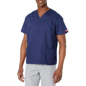 imageDickies EDS Signature Scrubs for Women VNeck Womens Tops in Soft Brushed Poplin 86706Navy