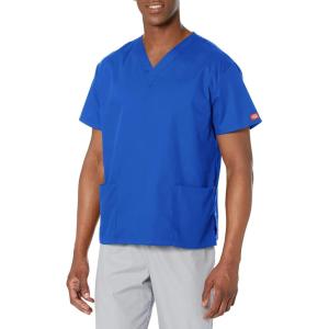 imageDickies EDS Signature Scrubs for Women VNeck Womens Tops in Soft Brushed Poplin 86706Royal