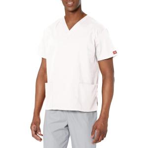 imageDickies EDS Signature Scrubs for Women VNeck Womens Tops in Soft Brushed Poplin 86706White