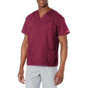 imageDickies EDS Signature Scrubs for Women VNeck Womens Tops in Soft Brushed Poplin 86706Wine