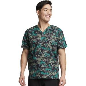imageDickies EDS Signature Scrubs for Women and Scrubs for Men Unisex One Pocket VNeck Top in Soft Brushed Poplin 83706Digital Camo