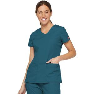 imageDickies EDS Signature Women Scrubs Top VNeck 85906Caribbean Blue