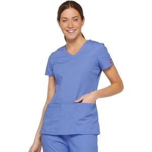 imageDickies EDS Signature Women Scrubs Top VNeck 85906Ceil Blue