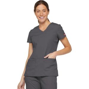 imageDickies EDS Signature Women Scrubs Top VNeck 85906Pewter
