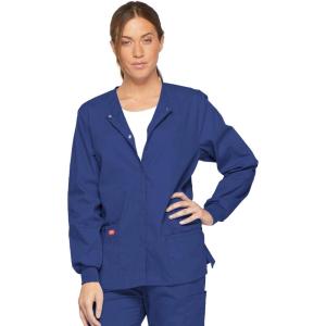 imageDickies EDS Signature Women Warm Up Scrubs Jacket Snap Front 86306Galaxy Blue