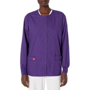 imageDickies EDS Signature Women Warm Up Scrubs Jacket Snap Front 86306Grape