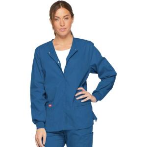 imageDickies EDS Signature Women Warm Up Scrubs Jacket Snap Front 86306Royal