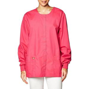 imageDickies EDS Signature Women Warm Up Scrubs Jacket Snap Front 86306Shocking Pink