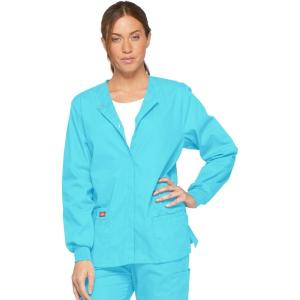 imageDickies EDS Signature Women Warm Up Scrubs Jacket Snap Front 86306Turquoise