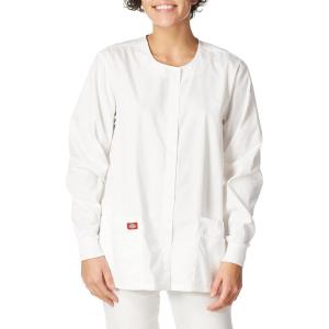 imageDickies EDS Signature Women Warm Up Scrubs Jacket Snap Front 86306White