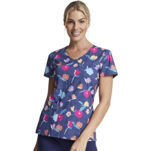 imageDickies EDS Women Scrubs Top VNeck DK700Denim Garden