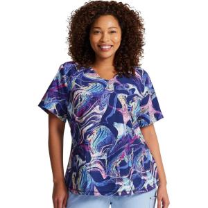 imageDickies EDS Women Scrubs Top VNeck DK700Digital Waves