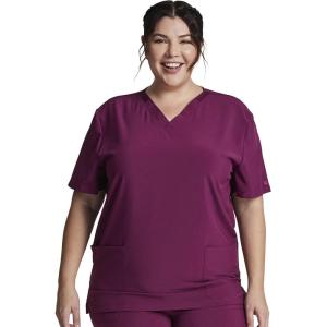 imageDickies EDS Women Scrubs Top VNeck DK700Wine