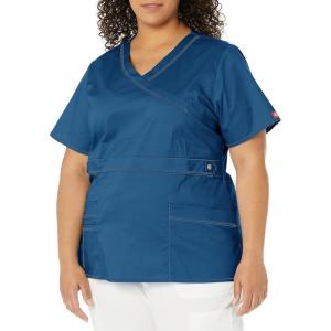 imageDickies Gen Flex Women Scrubs Top Mock Wrap 817355Caribbean