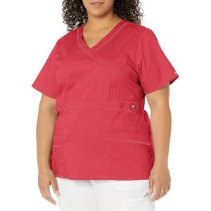 imageDickies Gen Flex Women Scrubs Top Mock Wrap 817355Crimson