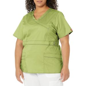 imageDickies Gen Flex Women Scrubs Top Mock Wrap 817355Desert Sage