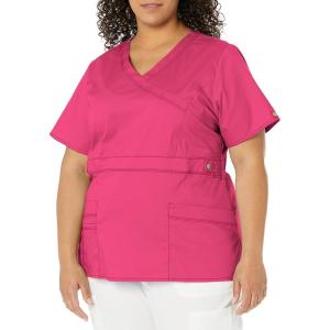 imageDickies Gen Flex Women Scrubs Top Mock Wrap 817355Hot Pink