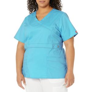 imageDickies Gen Flex Women Scrubs Top Mock Wrap 817355Icy Turquoise