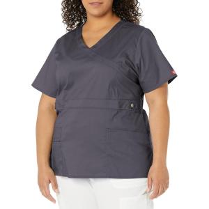 imageDickies Gen Flex Women Scrubs Top Mock Wrap 817355Light Pewter