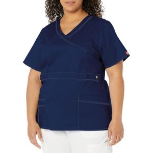 imageDickies Gen Flex Women Scrubs Top Mock Wrap 817355Navy