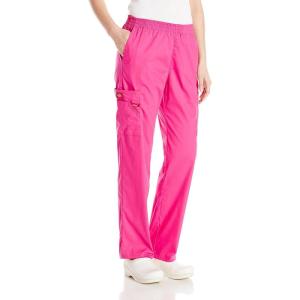 imageDickies Mens PullOn Pant with 7 Pockets Elastic Waistband with Button Closure 81006Shocking Pink
