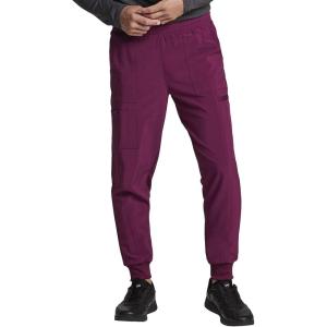 imageDickies Mens Scrub Jogger Mid Raise Five Pockets Elastic Waistband Pants with an Inside Drawstring DK223Wine