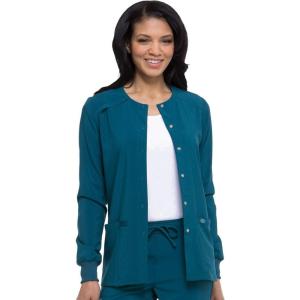 imageDickies Scrub Jackets For Woman Snap Front Warmup Jacket With 2 Pockets  DK305Caribbean Blue
